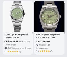 New Rolex Oyster Perpetual 34mm - Pistachio Dial