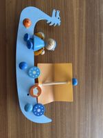 Kinderzimmer Garderobe Holz blau mit Drache, Top Zustand!