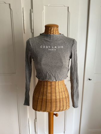 ZAFUL - cropped Langarmshirt grau S