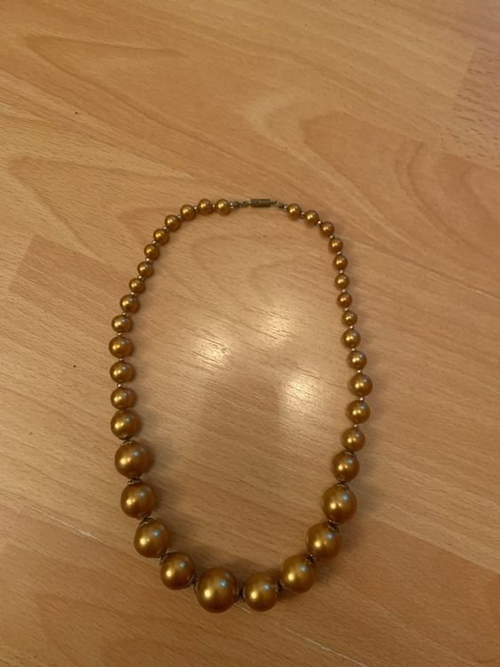 Collier Vintage Perles Nacrées Deux Tons Blanc - Acrylique - 237