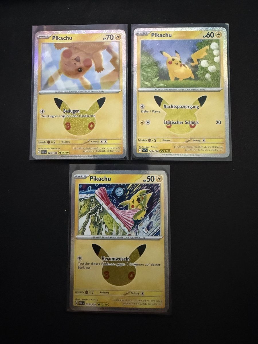 Pokémon Sammelbilder & Trading cards: Pokemon Pikachu 30th 3stk – Neu (gemäss Beschreibung) aus Winterthur von stipooo97