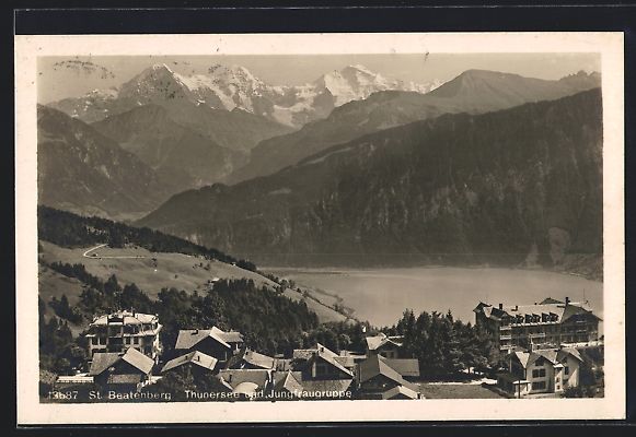 Cartes postales: St. Beatenberg, Ortsansicht mit Thunerse – D'occasion à Berlin par bartko-reher