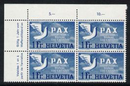 1945 Pax 1Fr. Nr. 270, 4er-Block tadellos postfrisch **