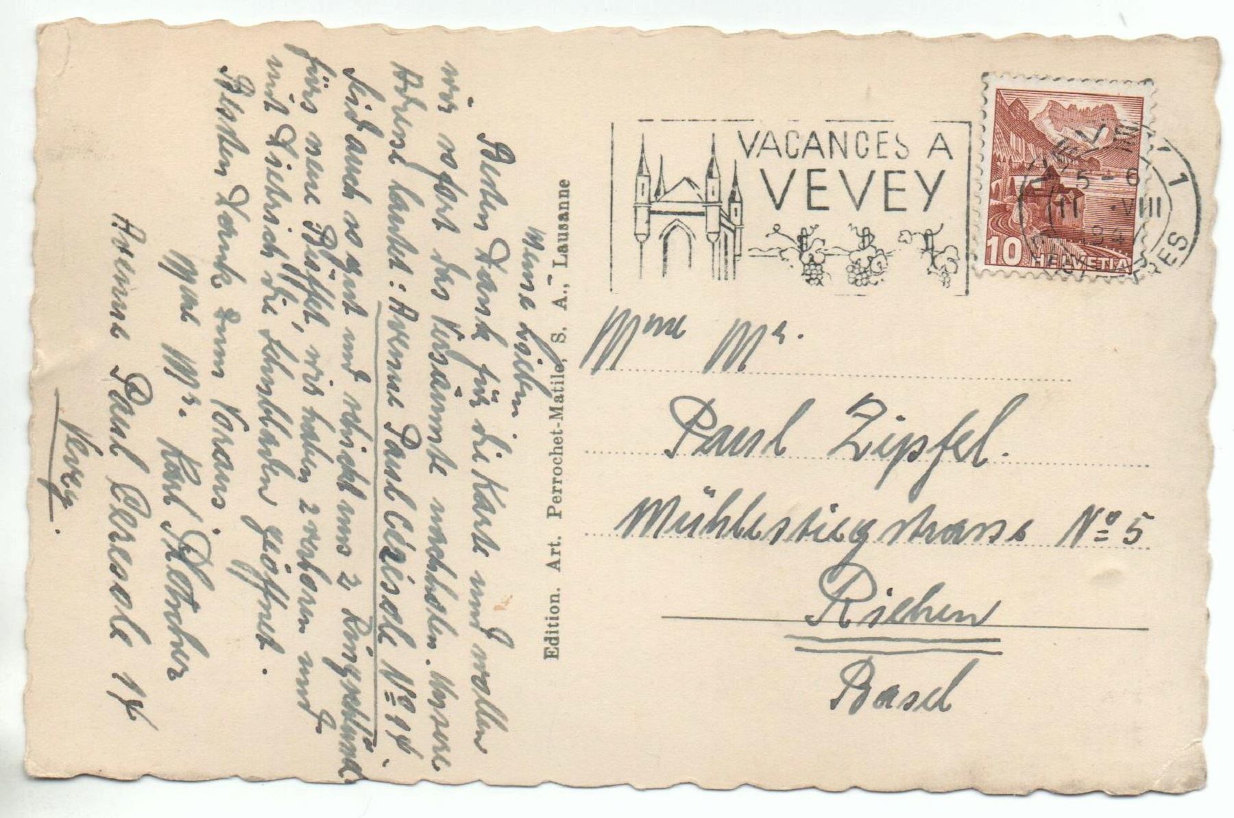 Cartoline postali: VEVEY Poste et Gare, Oldtimer, Auto – Usato da Jona venduto da philajona 1