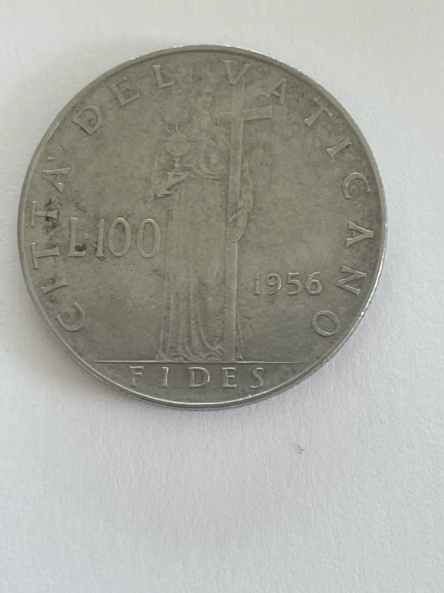 Alle Münzen: Vatikan  L100  1956 – Gebraucht aus Richterswil von Wildampfer 1