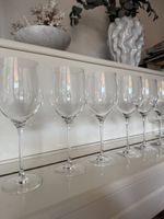 6 Elegante Weissweingläser, Kristallglas, neuwertig