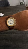 Intertronic Mondphase Chronograph Quartz Uhr mit braunem Led
