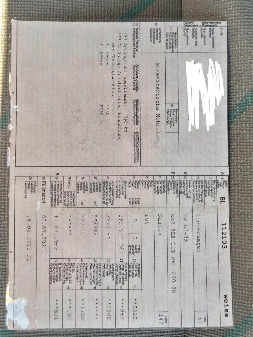 Nutzfahrzeuge: VW LT-35 – Gebraucht aus Kaiseraugst von san_cw5w 2