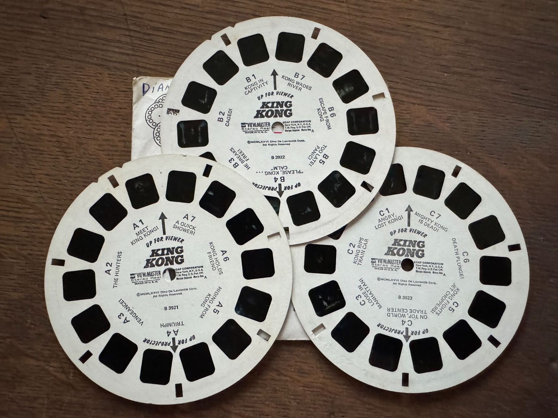 View-master Giocattoli: View-Master 3D: Nr. B 392 KING KONG (3 Scheiben) – Usato da Tegerfelden venduto da siebenmacky 1