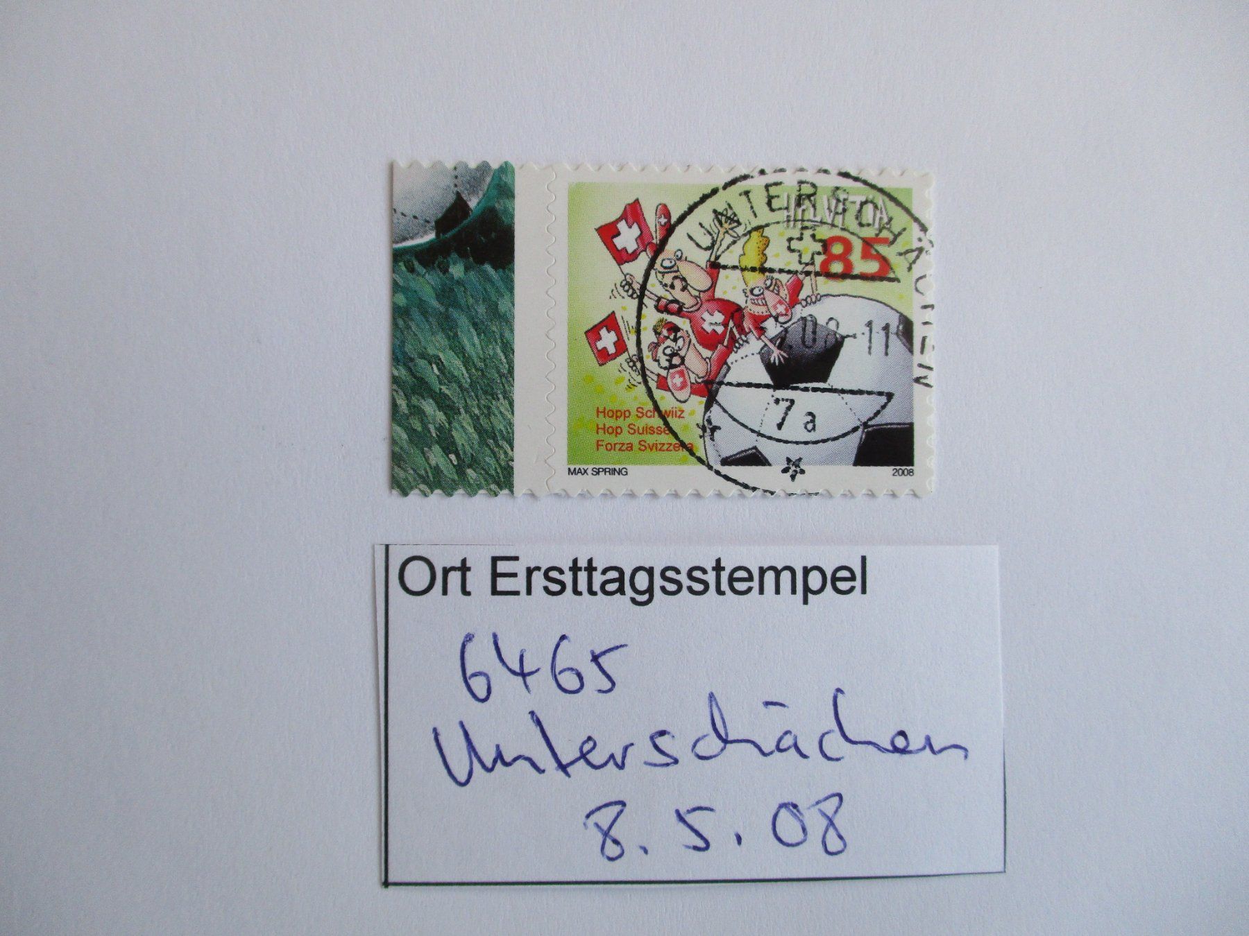 Tutti i francobolli: Voll Ort Ersttagsstempel 6465 Unterschächen – Usato da Langnau b. Reiden venduto da Aktuell88