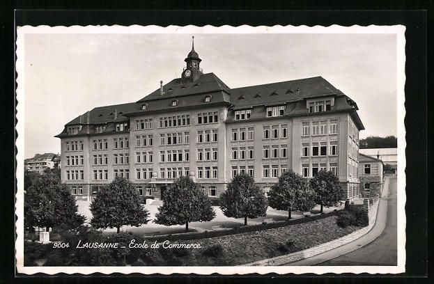 Cartoline postali: AK Lausanne, Ecole de Commerce – Usato da Berlin venduto da bartko-reher