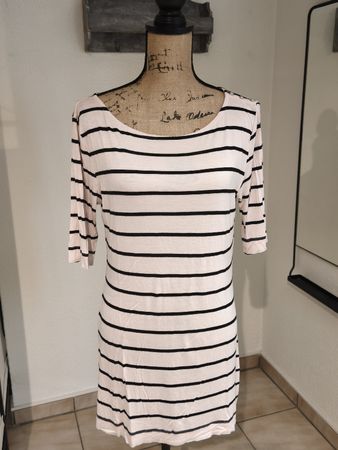 Streifen-Kleid rosa-schwarz Gr. M von H&M Sommerkleid