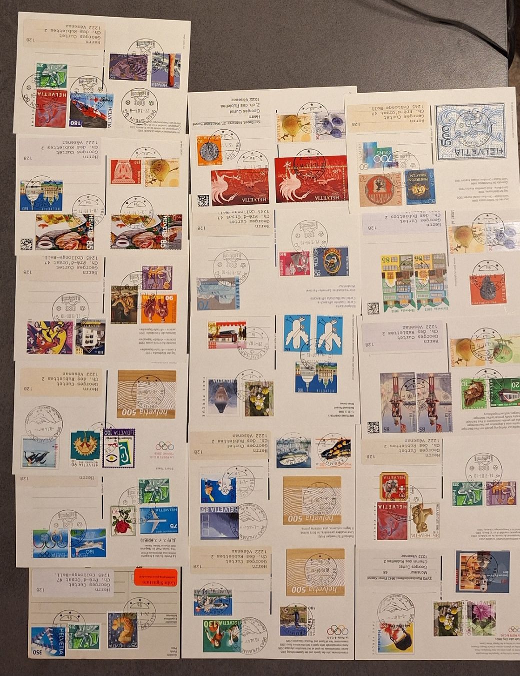 Alle Briefmarken: diverse Ganzsachen Karten teils Voll O  – Gebraucht aus Balgach von SIMEON27