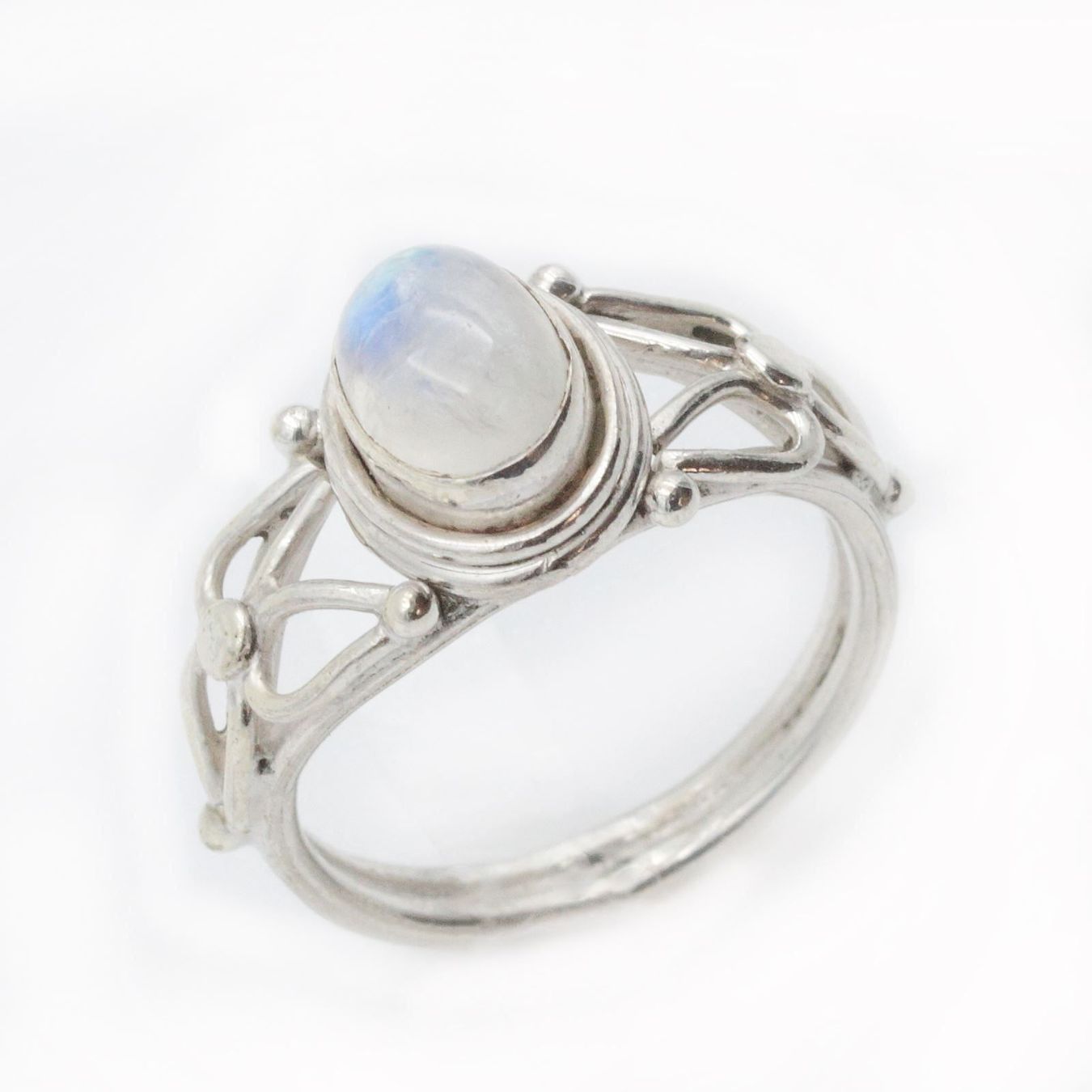 Anelli: Mondstein Ring Gr. 56 echt Silber 925 Sterlingsilber modern – Nuovo e nell'imballaggio originale da Bad Salzdetfurth venduto da Weltenbummler-Shop 4