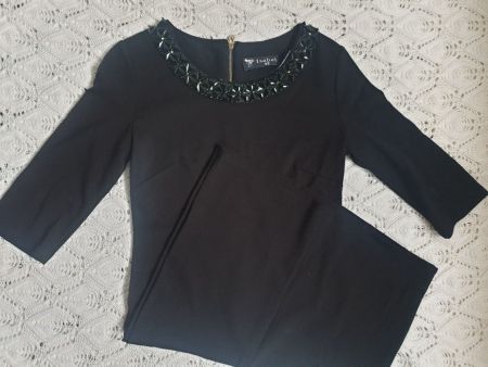 KLEID S 36 DRESS ISABEL BLACK SCHWARZ GLITZER top zu JACKE