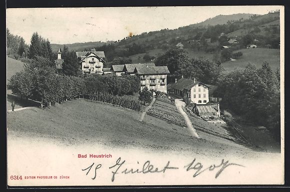 Cartoline postali: Bad Heustrich, Ortsansicht mit Talblick – Usato da Berlin venduto da bartko-reher