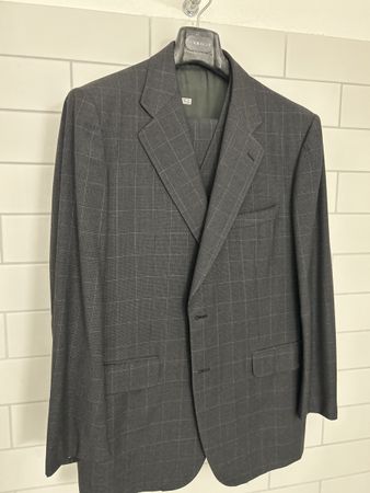 Herren Anzug Weste und Hose kariert Grösse 56