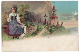 Appenzellerin beim Wildkirchlein, vor 1900