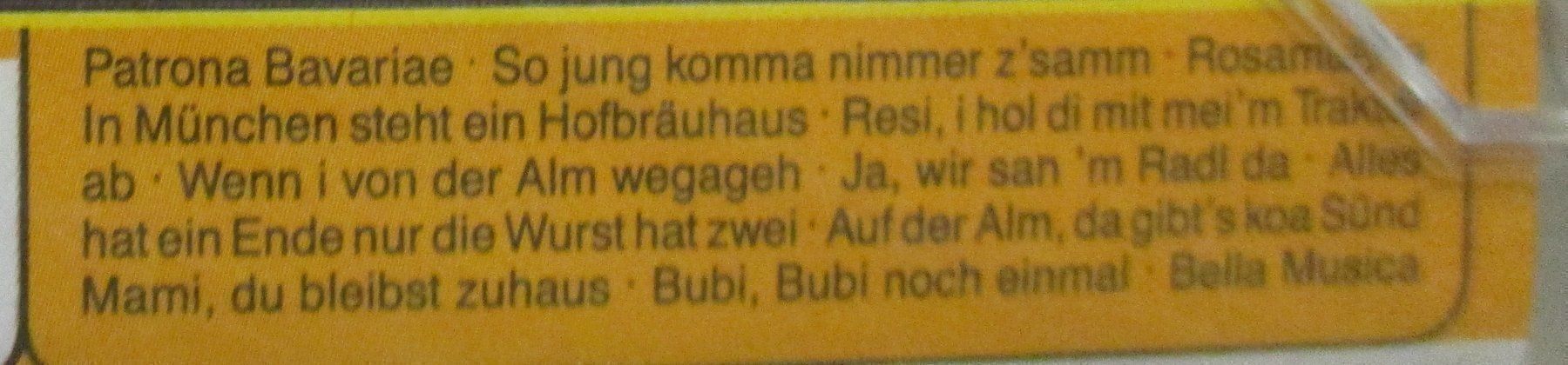 Musicassette: Patrona Bavariae / Kassette / MC – Nuovo e nell'imballaggio originale da Flumenthal venduto da novbra 1
