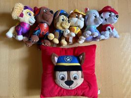 Paw Patrol 6 Paw Patrol Kuscheltiere+ ein Kissen