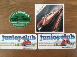 4 Vintage Eisenbahn Aufkleber SBB Junior Club Roco