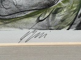 Hans Erni Original-Litho "Begegnung" 7/150, Weissgoldrahmen
