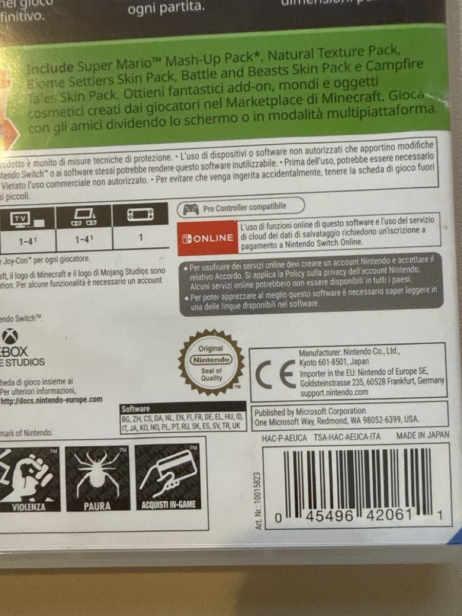 Nintendo Giochi: Minecraft Spiel für Nintendo Switch – Usato da Steinach venduto da Giusep7 2