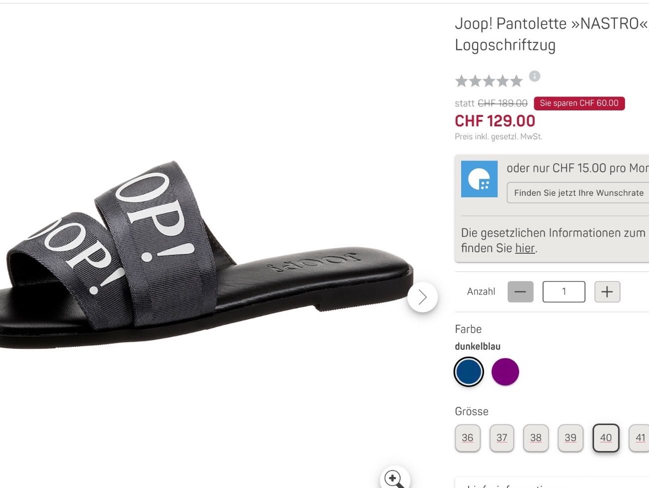 Joop Damenschuhe: JOOP! PANTOLETTE „NASTRO“ – Neu (gemäss Beschreibung) aus Buchs ZH von Automatic007 4