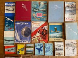 Bücherpaket: 19 Bücher übers Fliegen und Flugzeuge. Aviatik