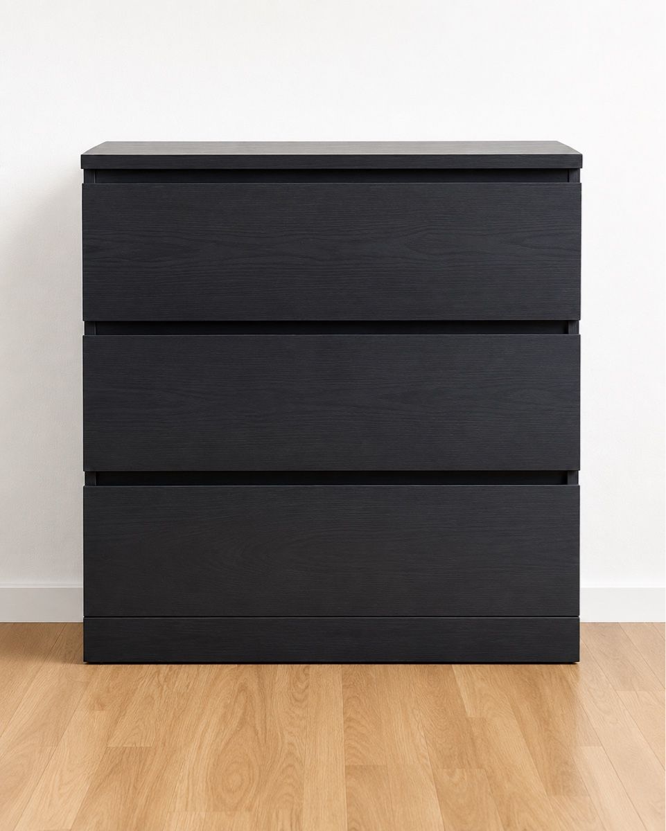 Cassettiere: Schwarze Kommode, 3 Schubladen - gebraucht – Usato da Basel venduto da lasx07