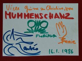 Mummenschanz Maskentheater Original Autogramm 10x15cm Karte