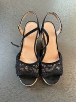 Pumps / Keilabsatz Schuhe mit geflochten Jute Gr. 37