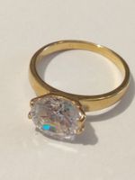 Vergoldeter Ring mit Zirkonia Gr. 55