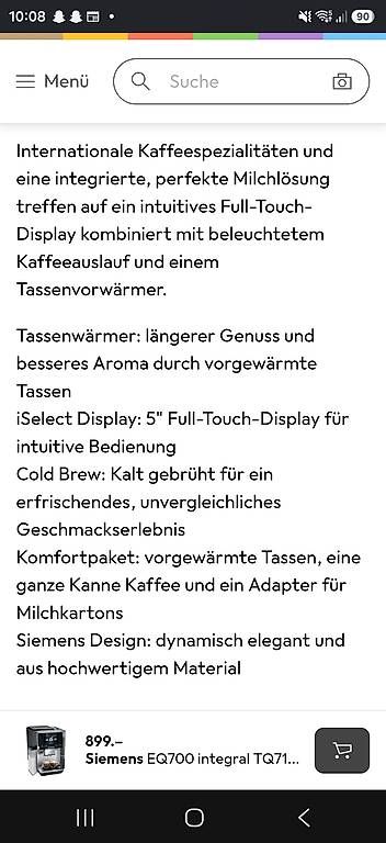 Kaffeemaschinen & Espressomaschinen: Siemens Kaffeemaschiene  – Gebraucht aus Neuenegg von knoblibrot 1