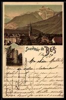 Lithographie Bex, Tour de Duin, Eglise