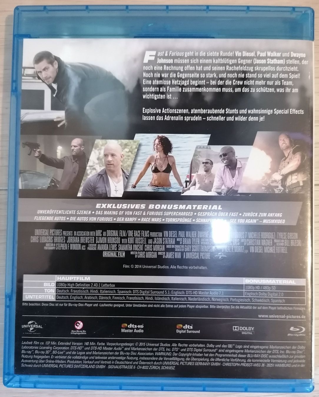 Tutti i DVDs: Fast & Furious 7 - Blu-ray - Extended Version – Usato da Oberurnen venduto da mackrokodile 1