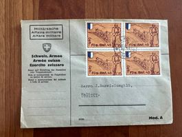 Viererblock Füs. Bat. 45 auf Brief (3996)
