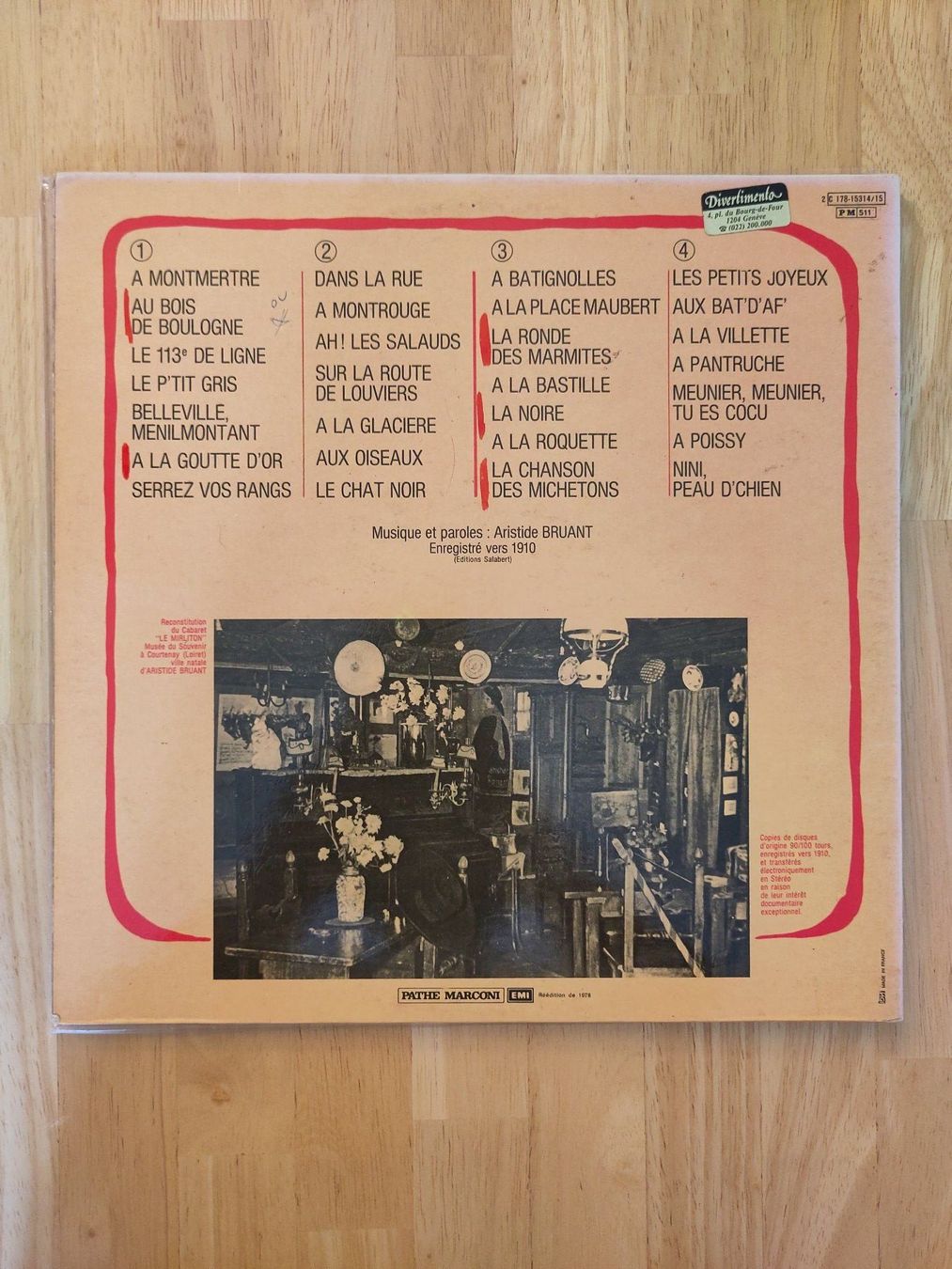 Schallplatten: Aristide Bruant | "Chante 'Dans La Rue'" | 2LP – Gebraucht aus Lausanne von Otvald 1