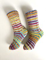 Fröhliche Ringelsocken, handgestrickt, Grösse 37-39