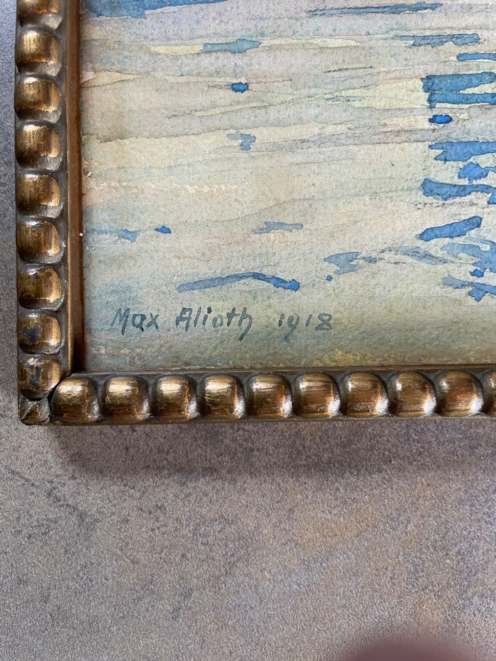 Dipinti: Max ALIOTH. Cath. de Bâle. Aquarelle. 1918 – Usato da St-George venduto da Raretefacts 1