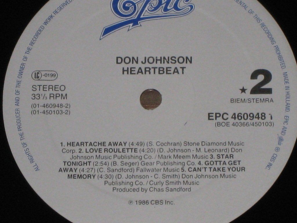 Dischi in vinile: LP - DON JOHNSON - HEARTBEAT – Usato da Steckborn venduto da Quo7 2