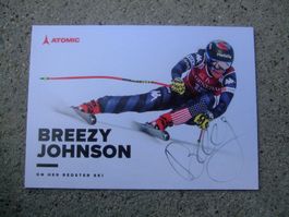 BREEZY JOHNSON (USA) SKISTAR AUTOGRAMMKARTE
