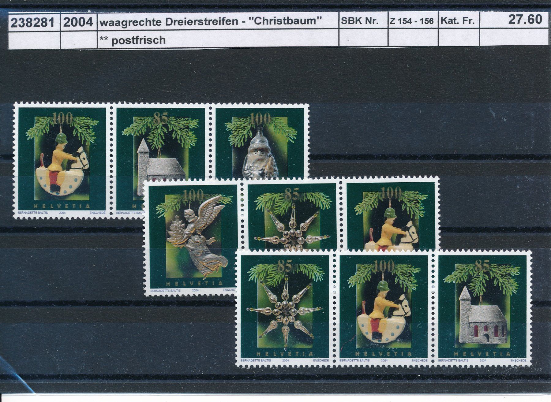 Tutti i francobolli: 2004 "Christbaum - Schmuck", Zusammendrucke, ** postfrisch – Nuovo (secondo la descrizione) da Winterthur venduto da Zupogeru