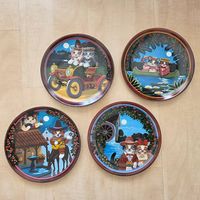 4 Porzellan-Sammelteller "Uncle Tad's Cats"