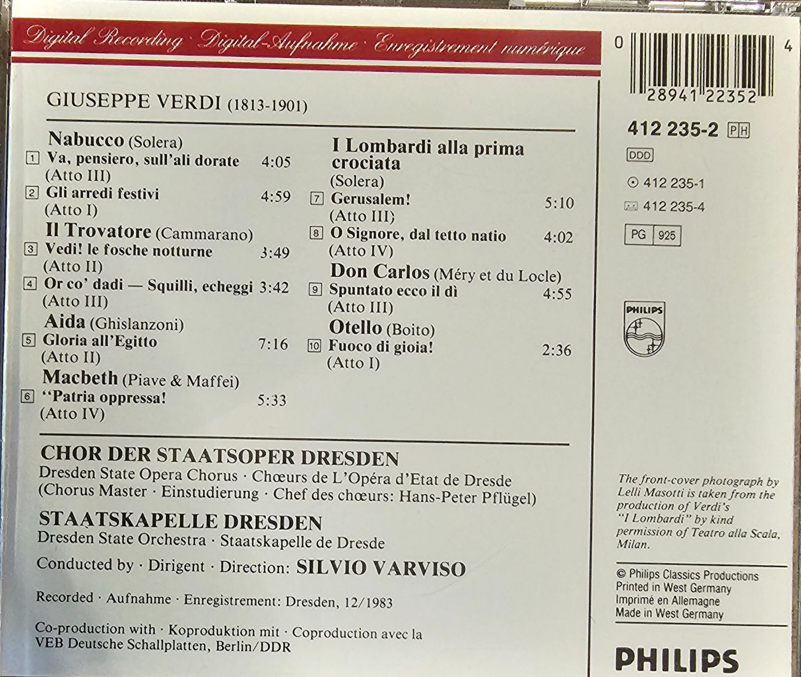 CD: Verdi - Opera Choruses – Usato da Wahlen b. Laufen venduto da Cg10 1