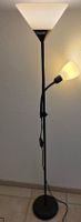 Stehlampe Deckenfluter mit Leseleuchte Schwarz Matt 182cm