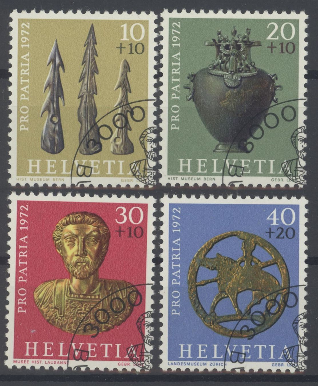 Tutti i francobolli: Pro Patria, 1972, gummiert, ET – Usato da Willisau venduto da Vollstempel
