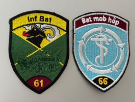 2 A-Badge: Inf Bat 61 + Bat mob hôp 66 - Schweizer Armee