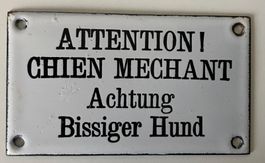  Ein zweisprachiges Warnschild Emailschild 
