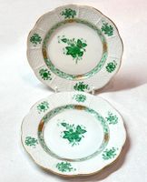 2 Stk. Antikes Herend Porzellan Apponyi Grün Teller 1942